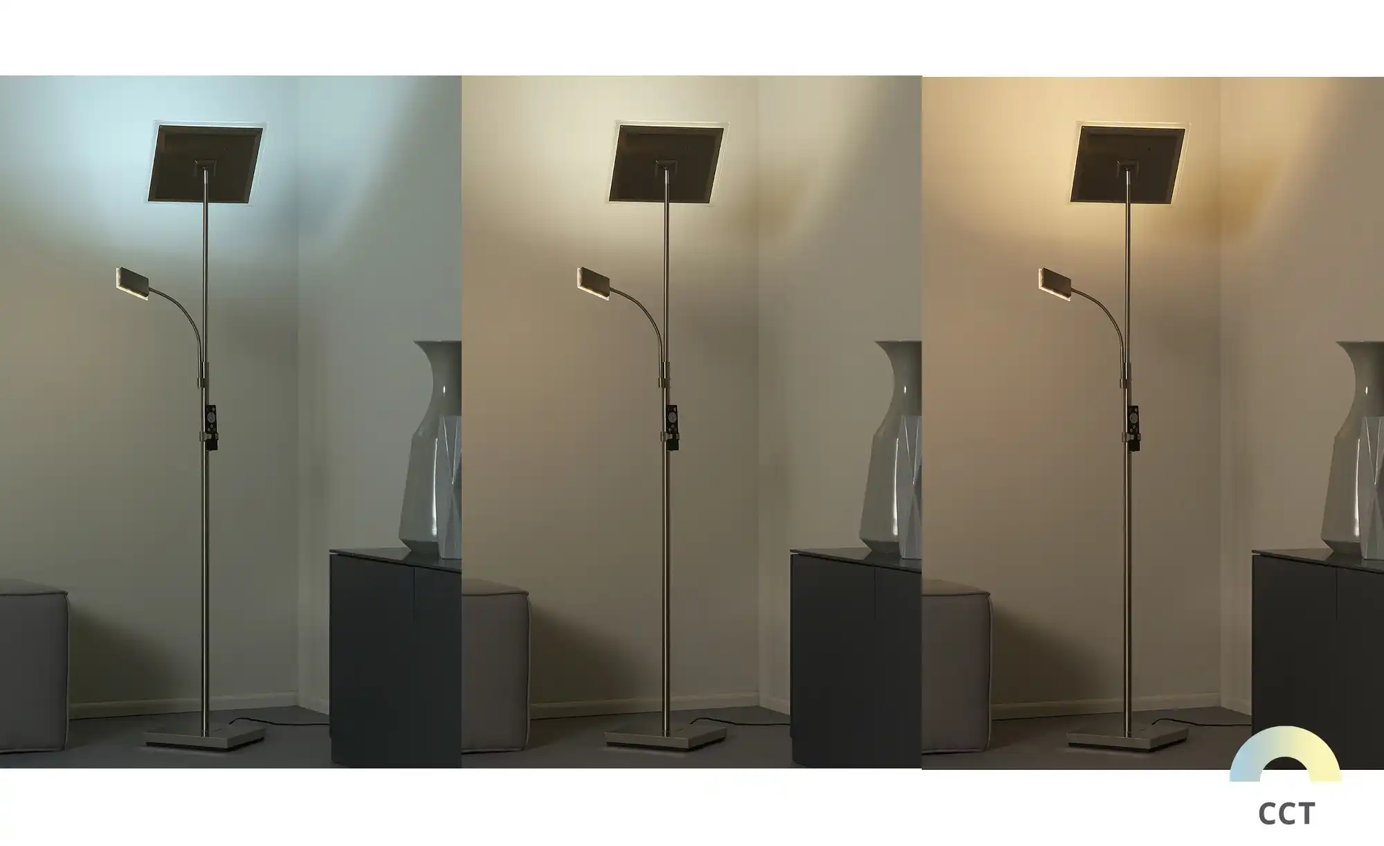 LED-Deckenfluter, 2-flammig mit Fernbedienung `eckig´