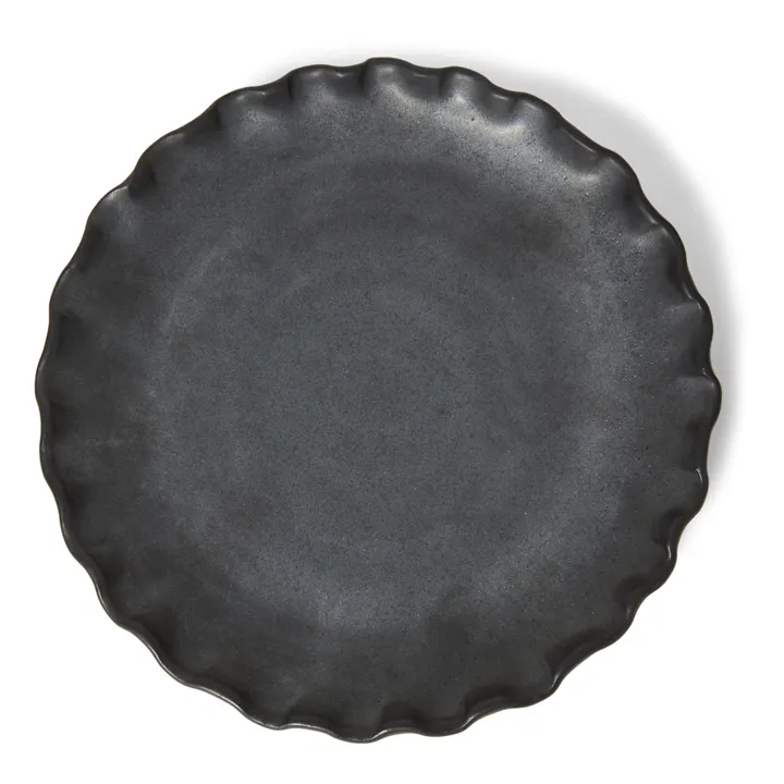 Perla Valtierra Assiette Lola en argile | Gris foncé