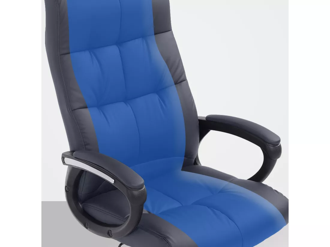 Chaise de bureau - Similicuir & Métal chromé - Gris - Poseidon