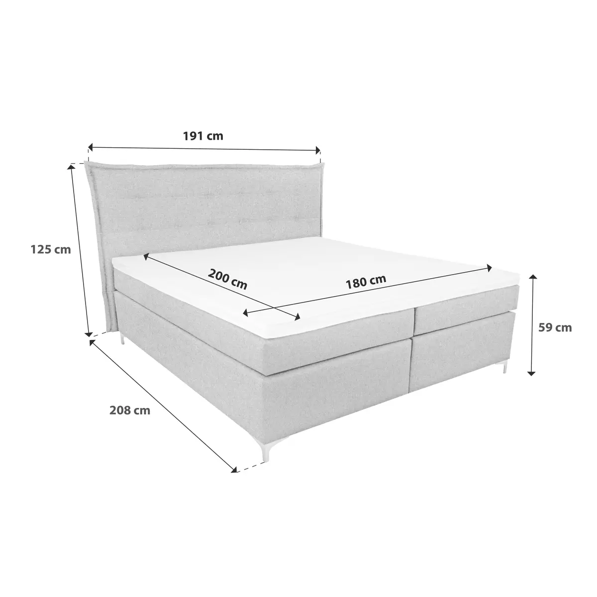 Boxspringbett Fabio 180 x 200 Braun