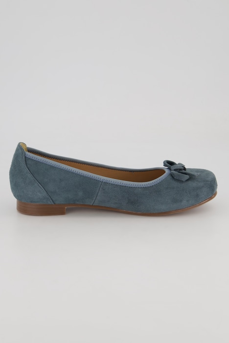 Leder-Ballerinas, Schleife, Wechselfußbett, Weite H
