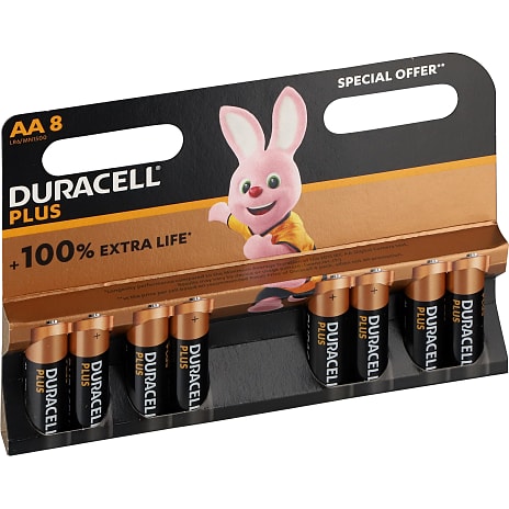 Duracell Plus AA batterier 8-pak