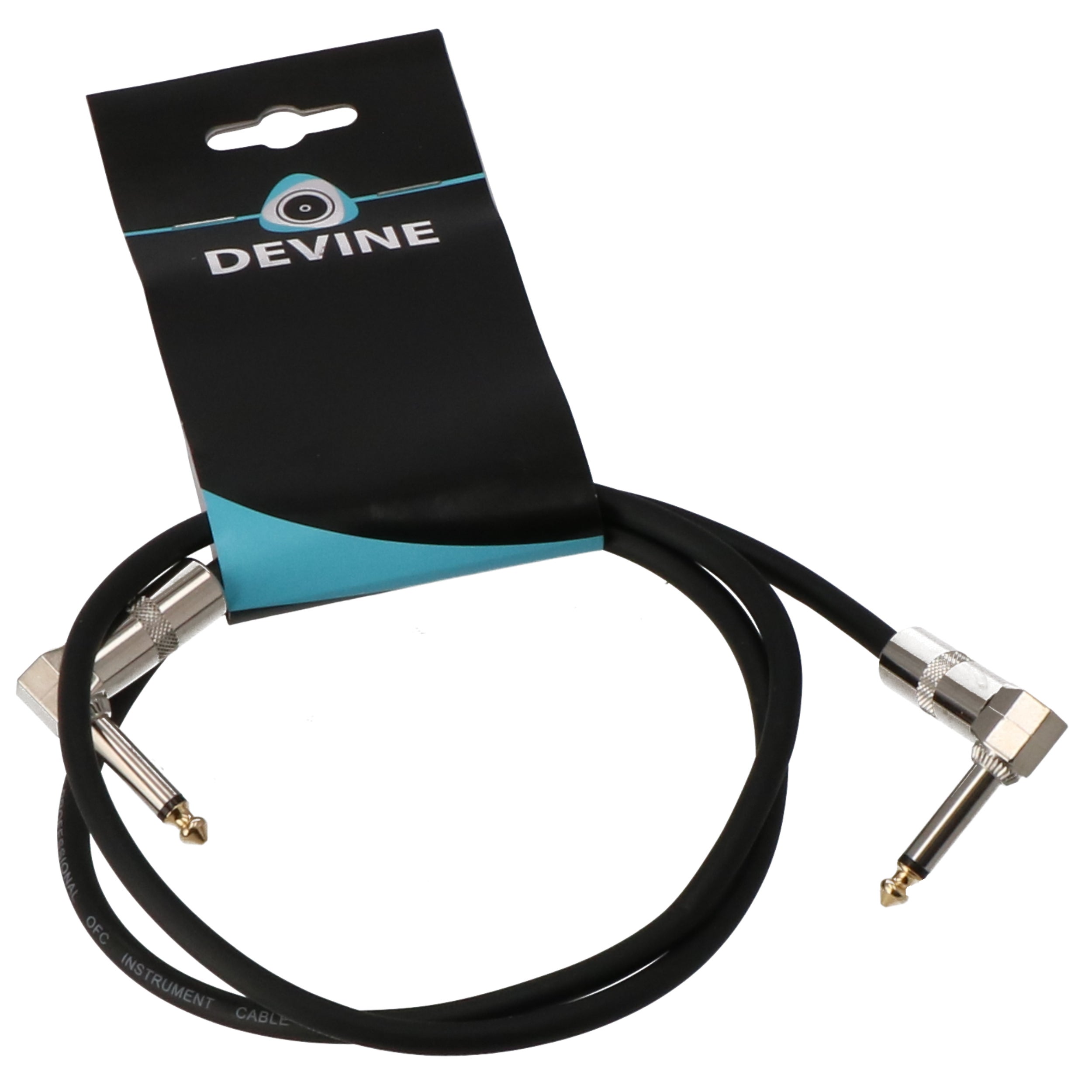 Devine INS01 instrumentkabel 6.35 mm jack 2x mono haaks 1m