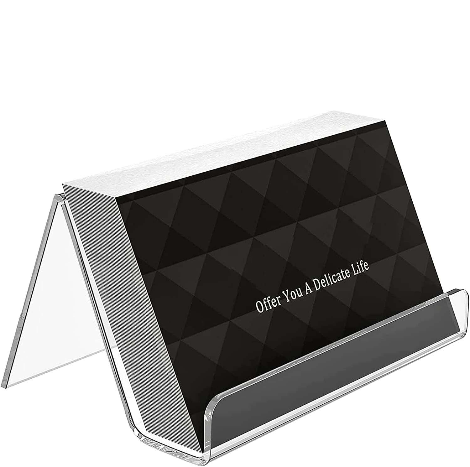 (3er Set) Visitenkarten Halter Business Card Ständer Büro Organizer - Transparent