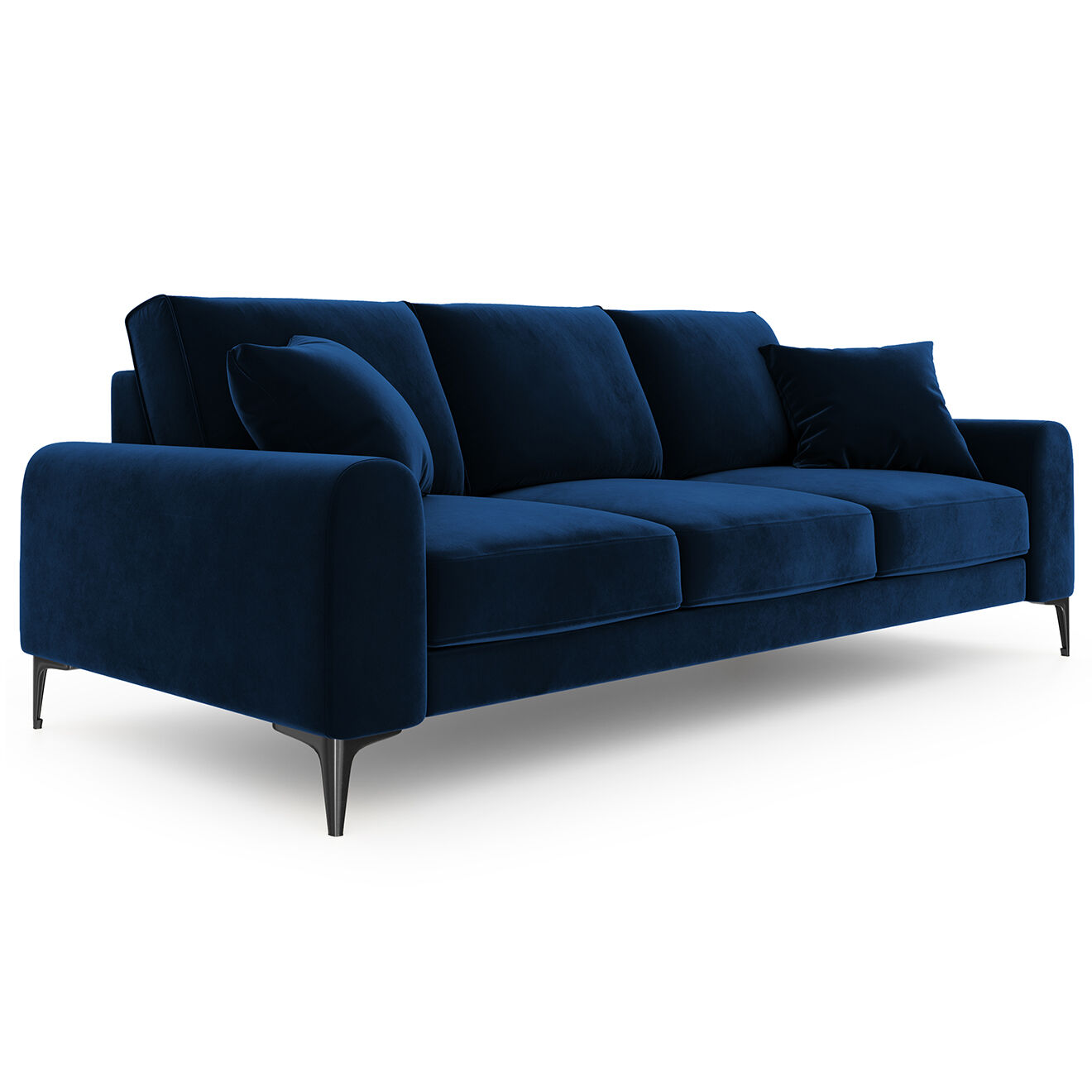 Mazzini Sofas Canapé Velours Madara bleu roi - 222x102x90 cm