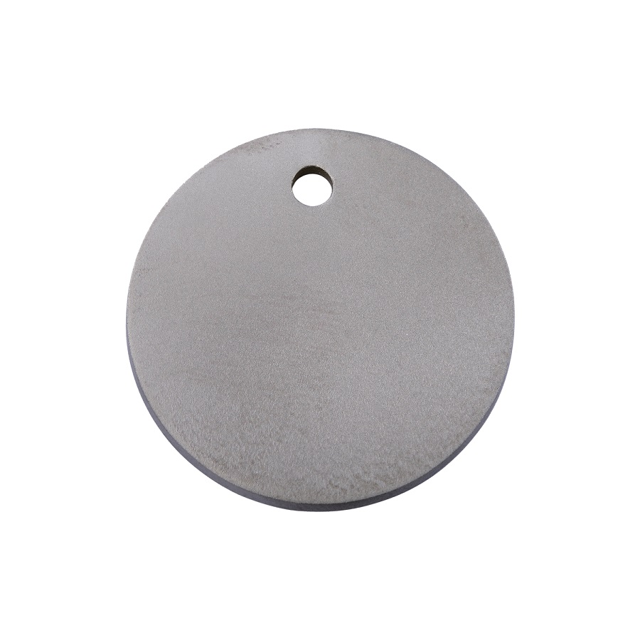 Placa de identificação para cães em formato de círculo de titânio