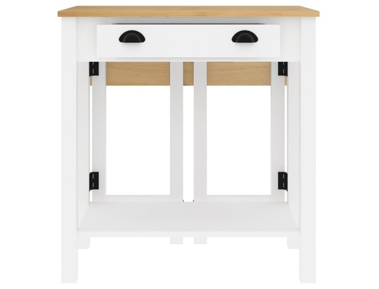 VIDAXL - Ensemble table et chaises Ensemble de bar 3 pcs blanc bois de pin massif