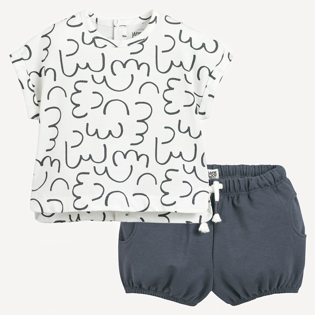 COLEÇÃO LA REDOUTE<br>Conjunto de 2 peças, camiseta e calcinha