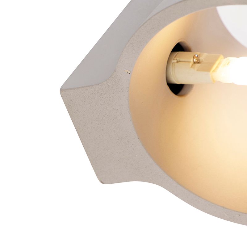 Industriële wandlamp beton met lichteffect - Cup