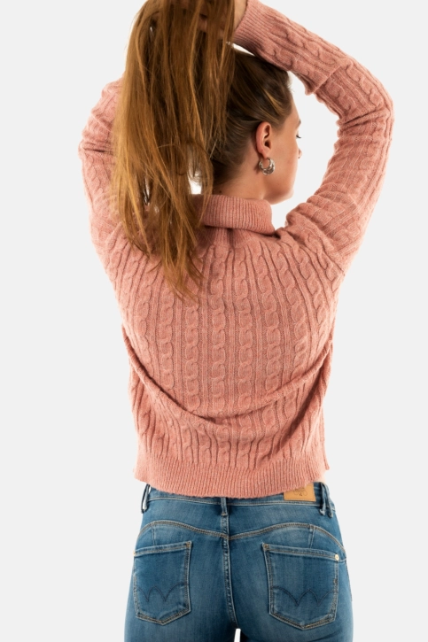 Pull hiver superdry fitted cable 5ae dusty rose