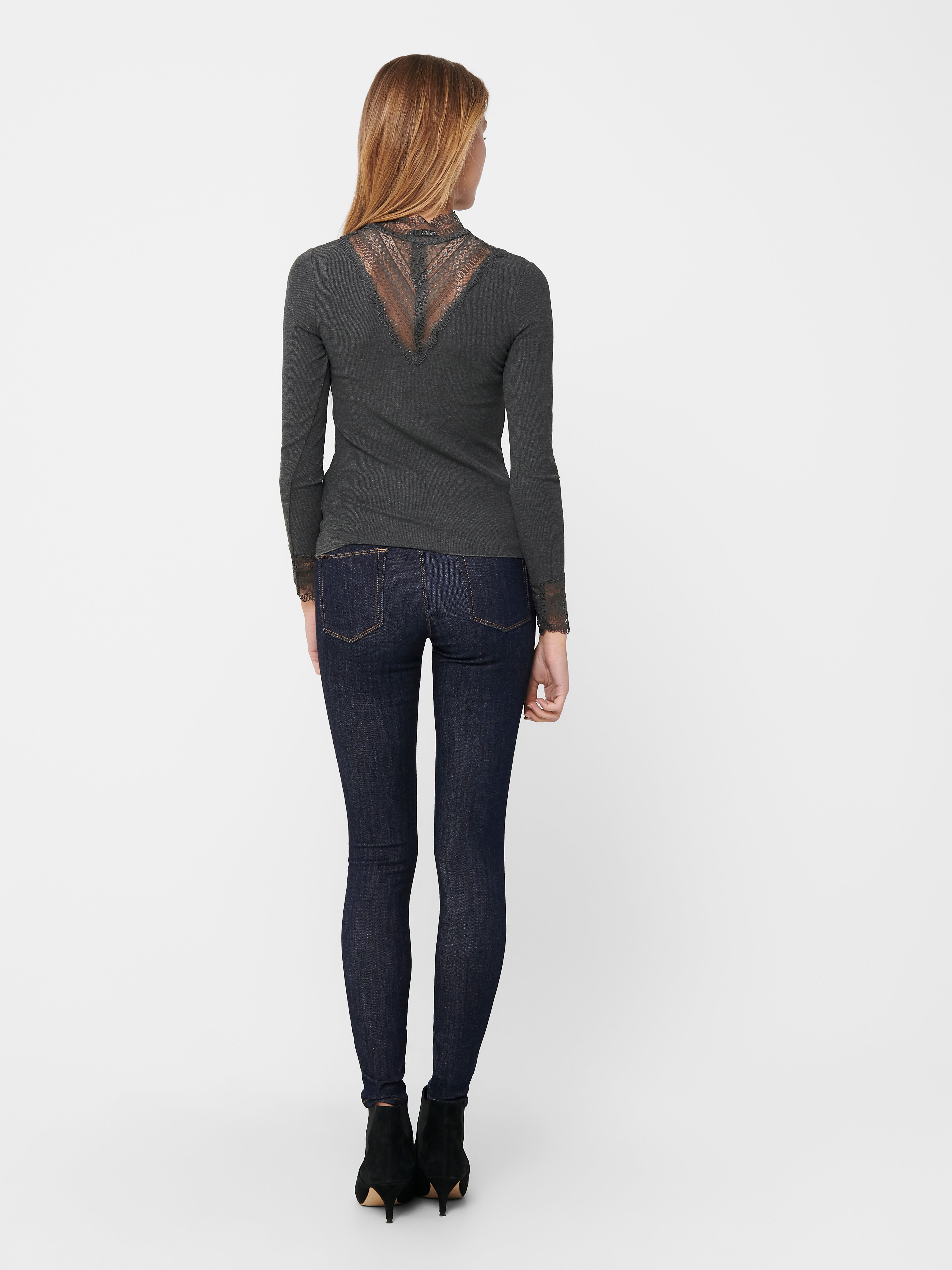 ONLTILDE Top Dark Grey Melange