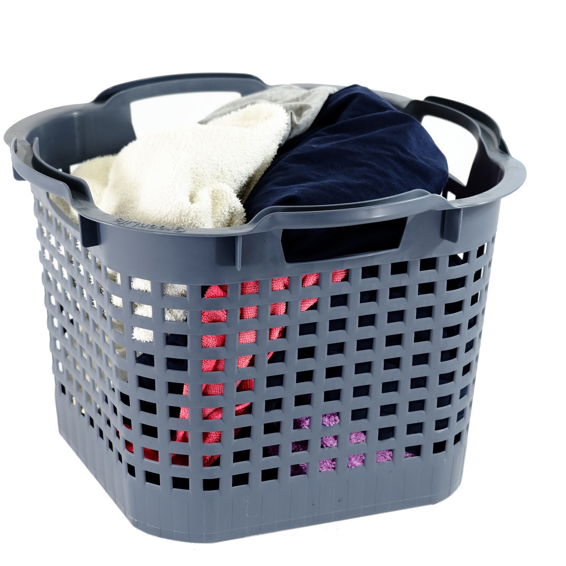 GreenLife Uni-Korb 25 kg, 3 Stück, drehstapelbar, grau