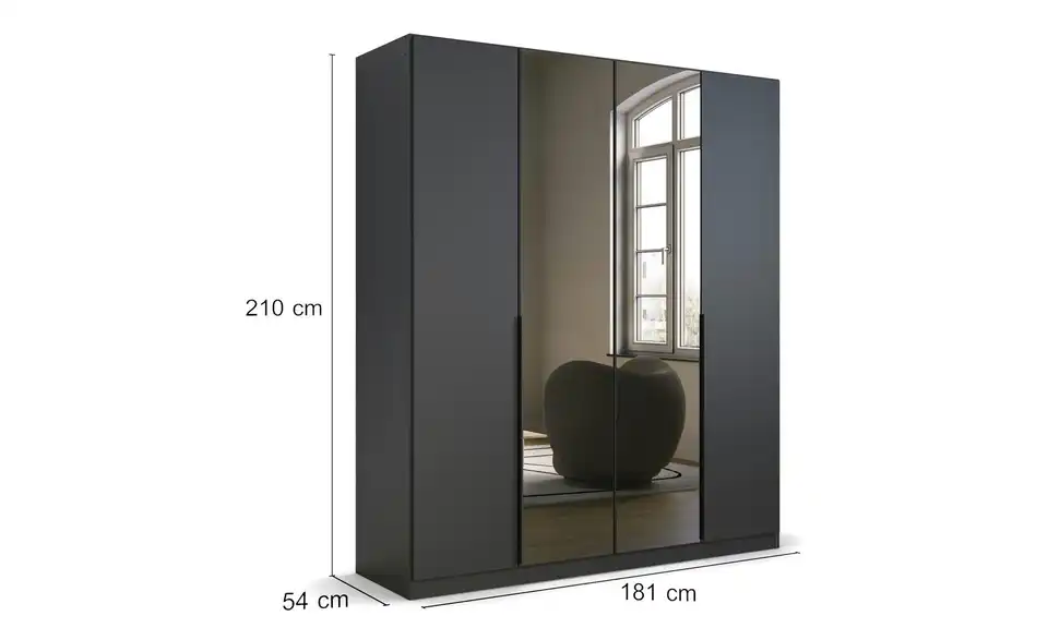 Drehtürenschrank Grau 181 cm 4 Stück