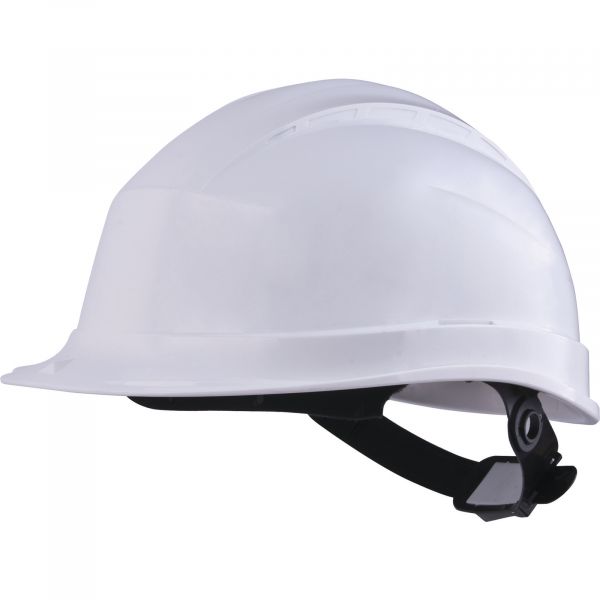 Deltaplus Capacete de Estaleiro com Botão Branco Ajustável