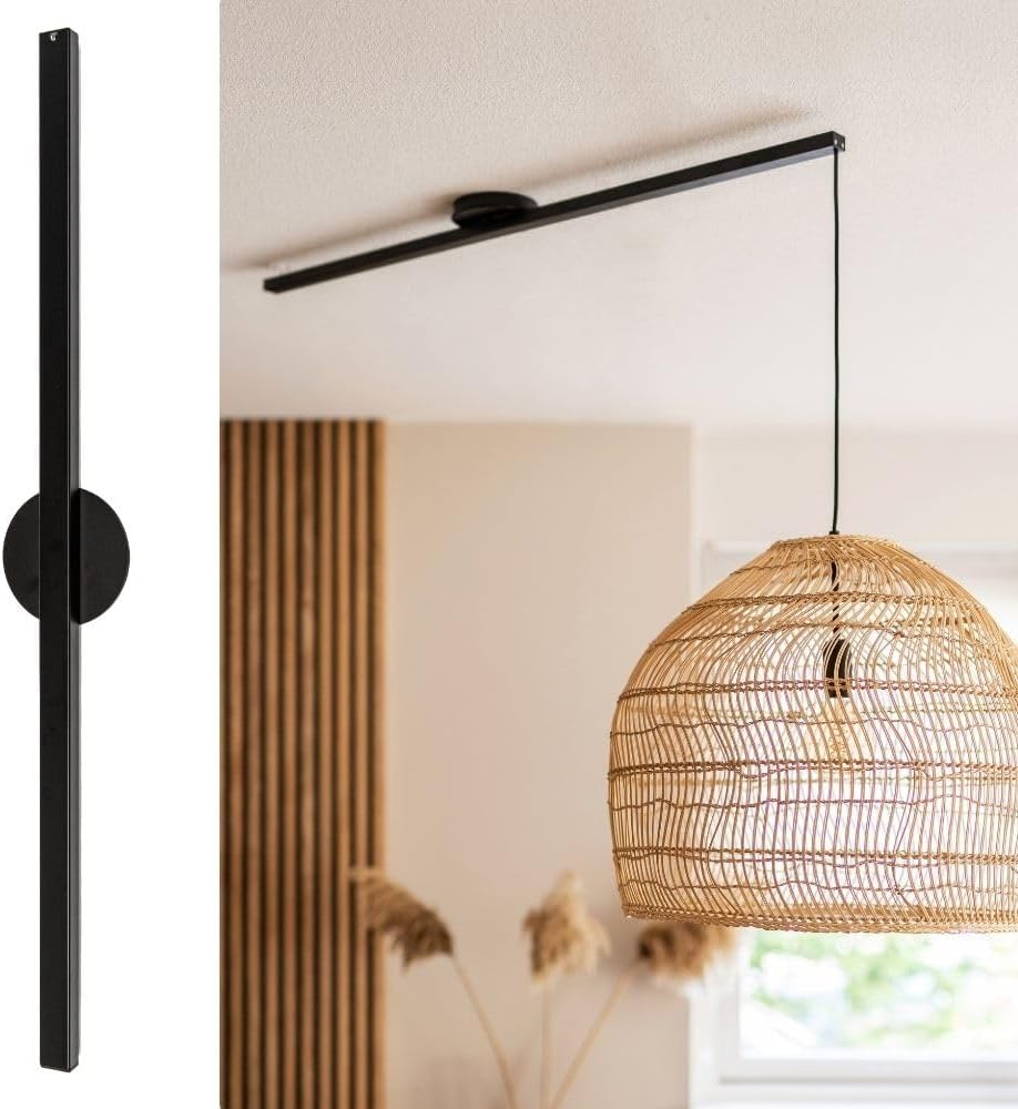 Lightswing® Single Aufhängesystem für eine Hängelampe - Matt Schwarz - 110 cm - Beweg deine Hängeleuchte Mühelos - Einfache Installation - Hängelampe Esstisch - Pendellampe Verstellbar - Hängeleuchte