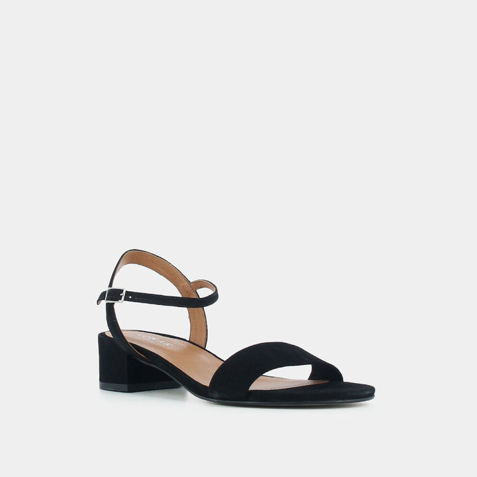 Sandales à talons carrés  en velours noir