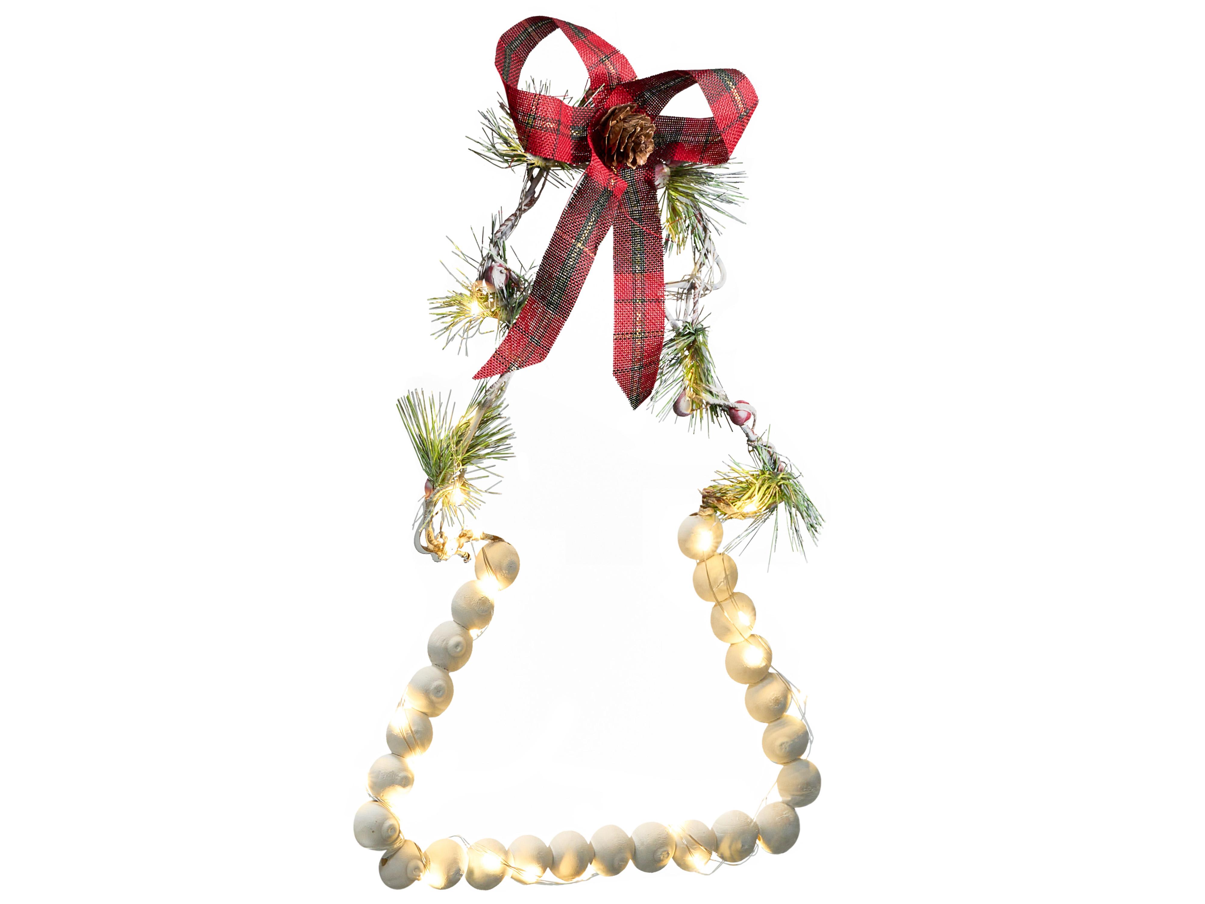 Set van 3 kerstdecoraties LED KYVESI Kerstboom 20/25/30 cm Wit