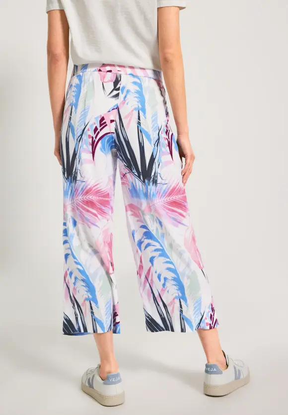 Casual Fit Hose mit Print - vanilla white