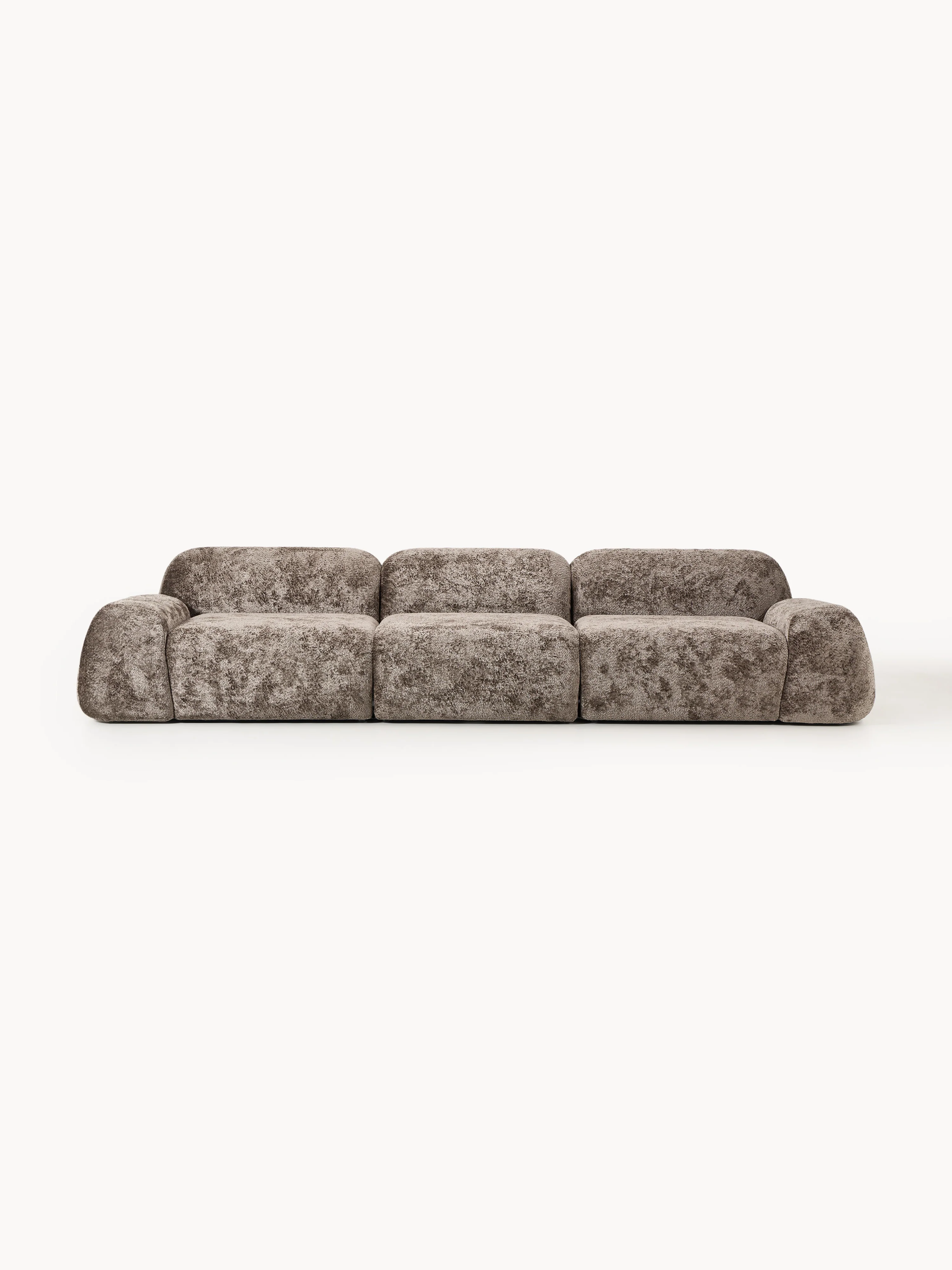 Modulaire bank Wolke (4-zits) van teddy-bouclé
