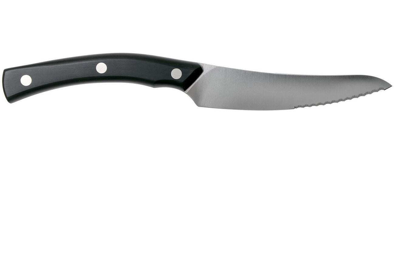 Due Cigni Arne Line gekarteld steakmes 11 cm, zwart