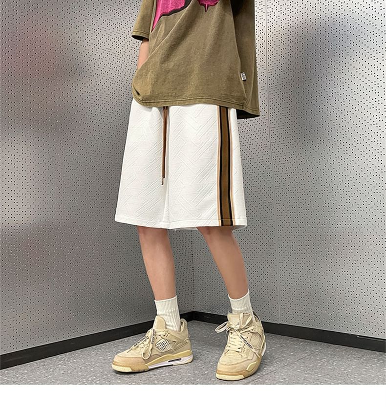 Wescosso - Kleurblok-sweatshort met trekkoord in de taille