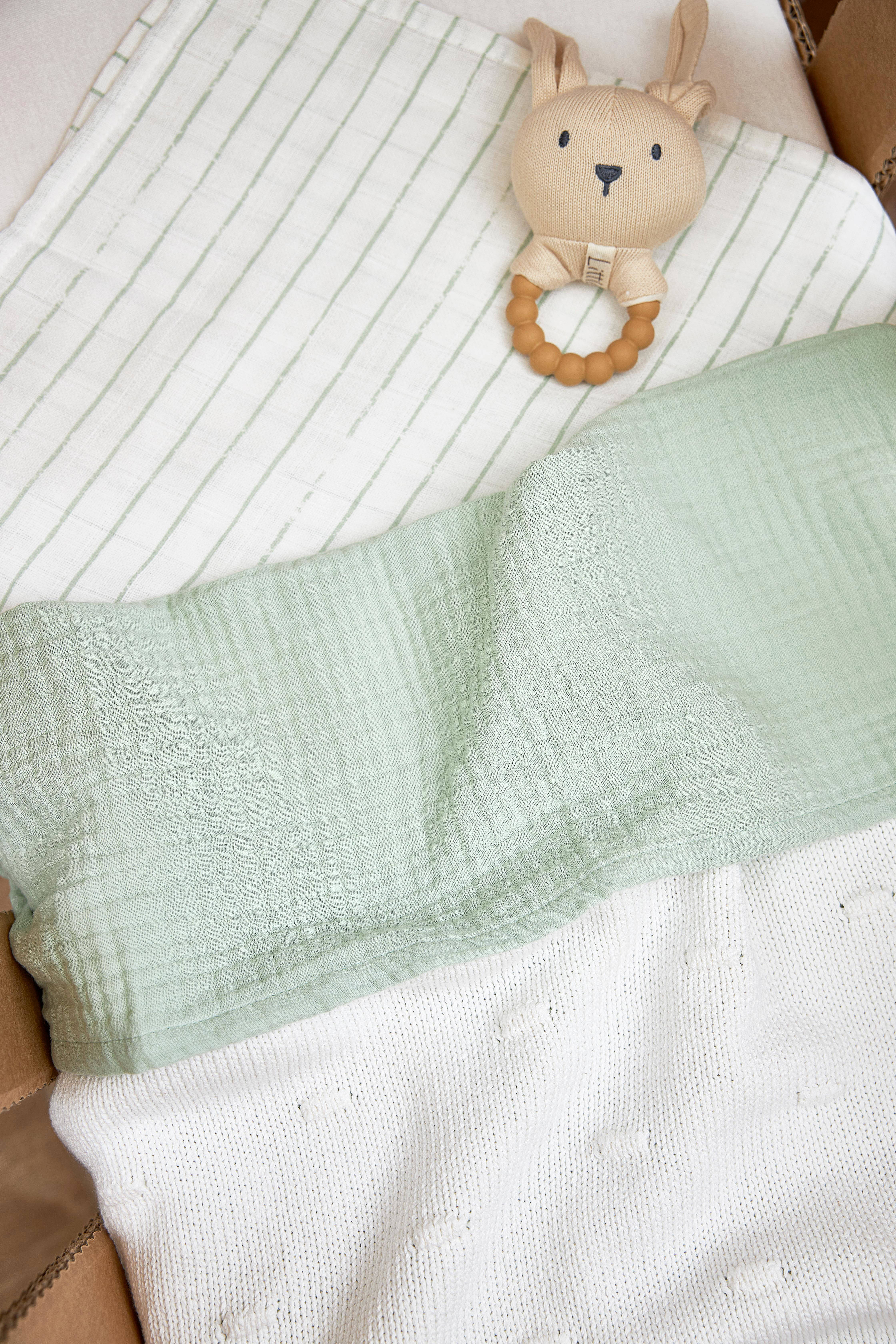 Meyco hydrofiele baby ledikantlaken 100x150cm soft green