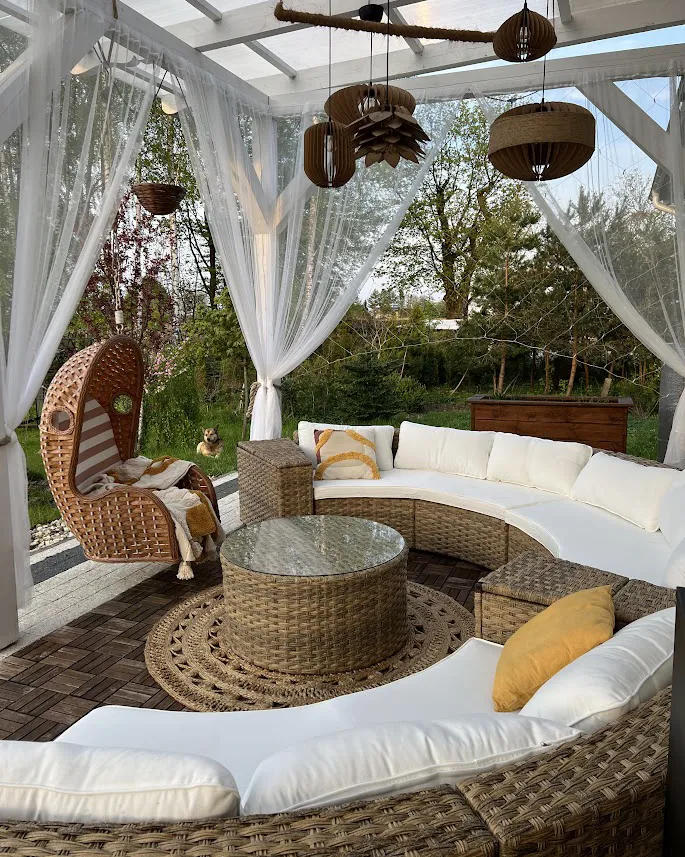 Loungeset met tafel 9-zits SEVERO PE rotan Goudbruin