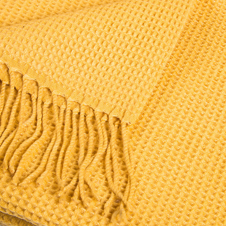 Plaid Effet laine Shenty 12.7x18cm Ocre