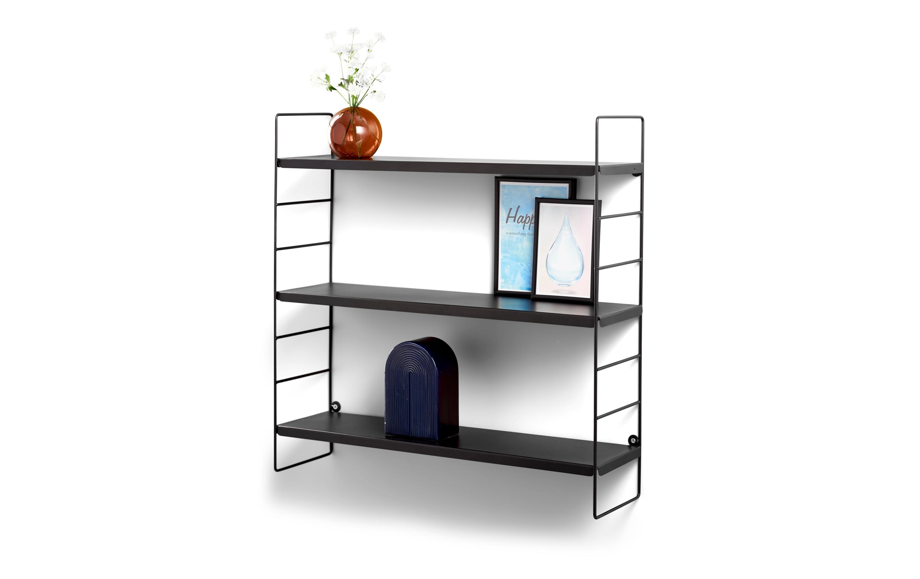 Wandregal 58 x 16 x 58 cm, SchwarzWandablage