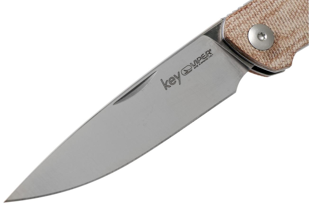 Viper Key V5976CN Natural Canvas Micarta zakmes, Jesper Voxnaes design