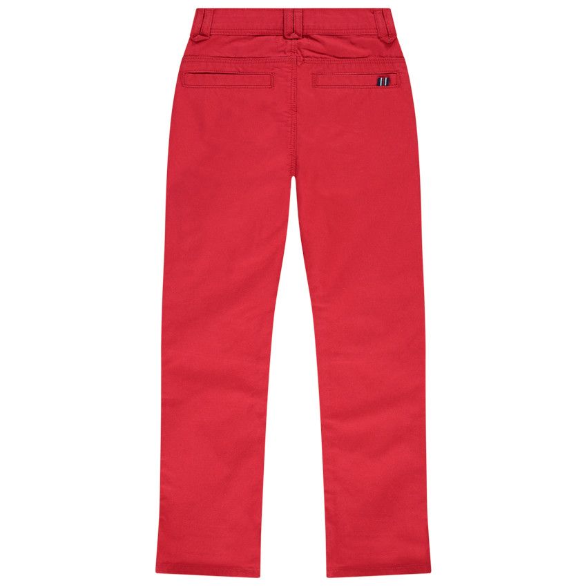Pantalon cargo avec découpe aux genoux en tissu dobby pour garçon - Rouge