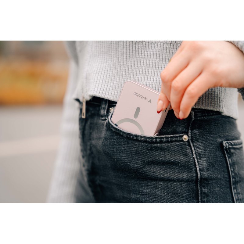 Verbatim Charge 'n' Go Magnetic Wireless Lithium Polymère (LiPo) 10000 mAh Recharge sans fil Rose
