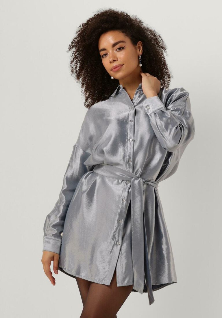 SELECTED FEMME zilveren selected femme midi jurk slfsilvia-tonia ls shirt dress