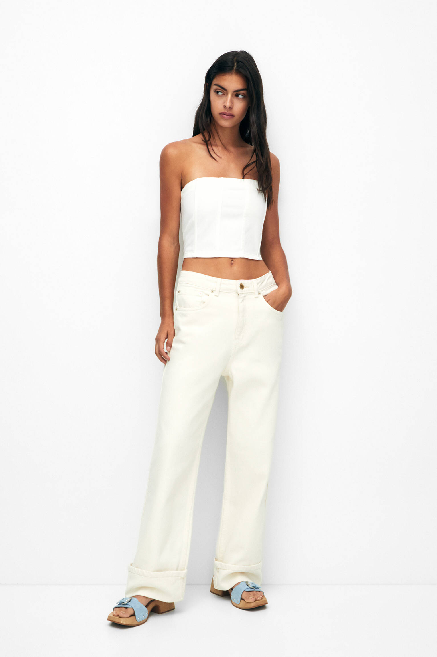 CALÇA JEANS LAGGY DE CINTURA ALTA - CRU