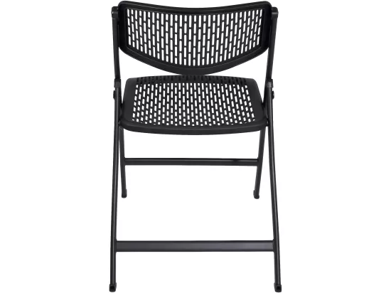 Lot 4 chaises pliantes - pliables métal et plastique souple ajouré SABA (Noir)