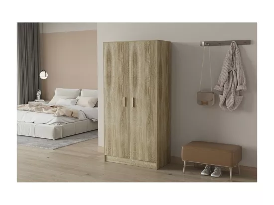 Armoire, collection TOLLY, 2 portes, 75x150 cm, coloris chêne sonoma