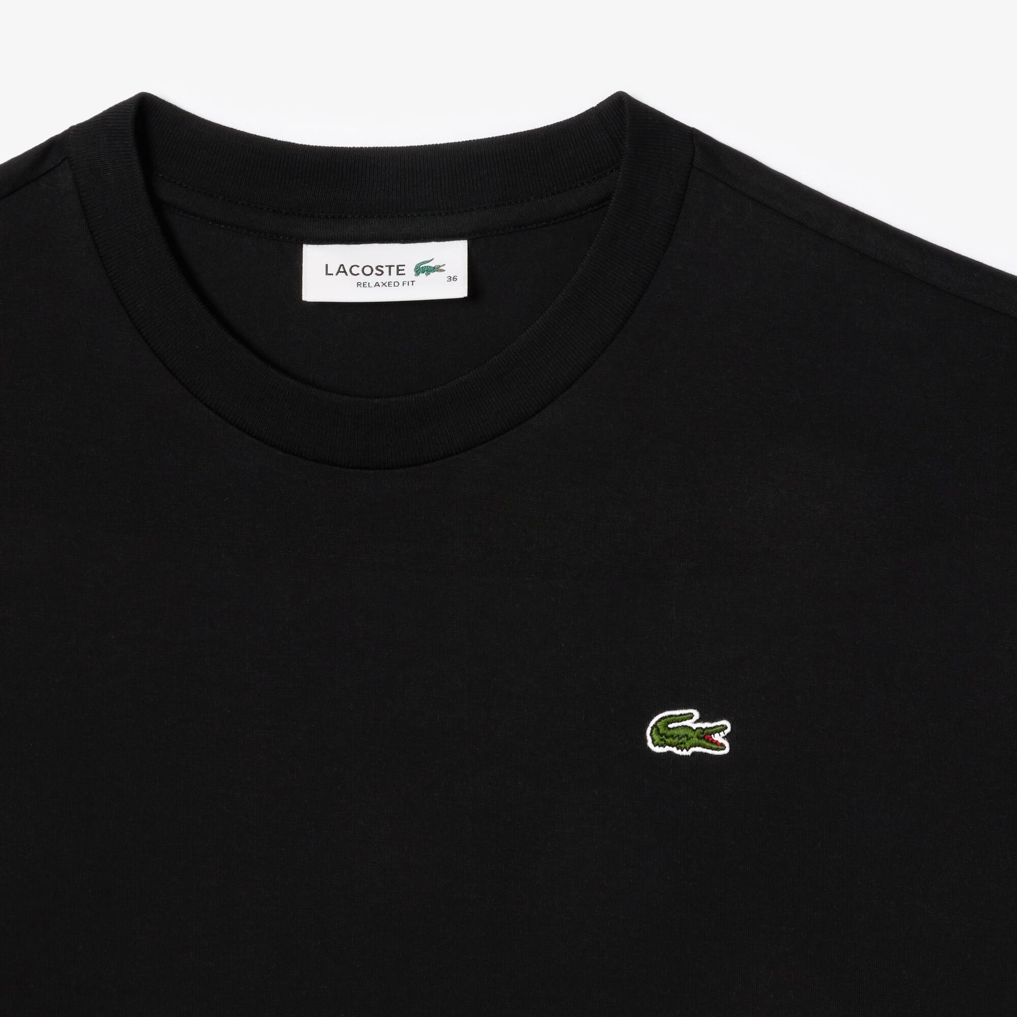 T-shirt relaxed fit en jersey de coton pima léger T-Shirts - Noir - Lacoste - Femme