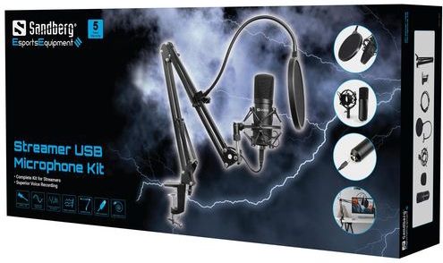 Sandberg - 126-07 - Streamer USB Microphone Kit - Zwart