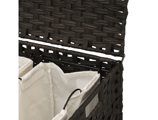 VIDAXL - Panier à linge avec roulettes marron foncé 66x35x60 cm