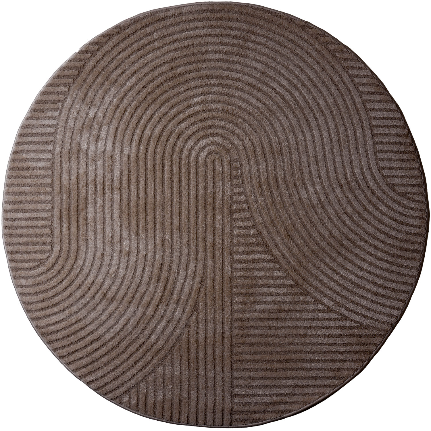 Vloerkleed Ella Brown Rond Ø240 cm