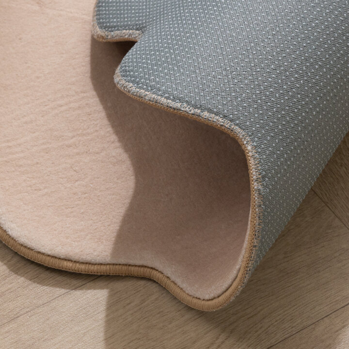 Rond wasbaar vloerkleed - Cloudy Stippen Beige