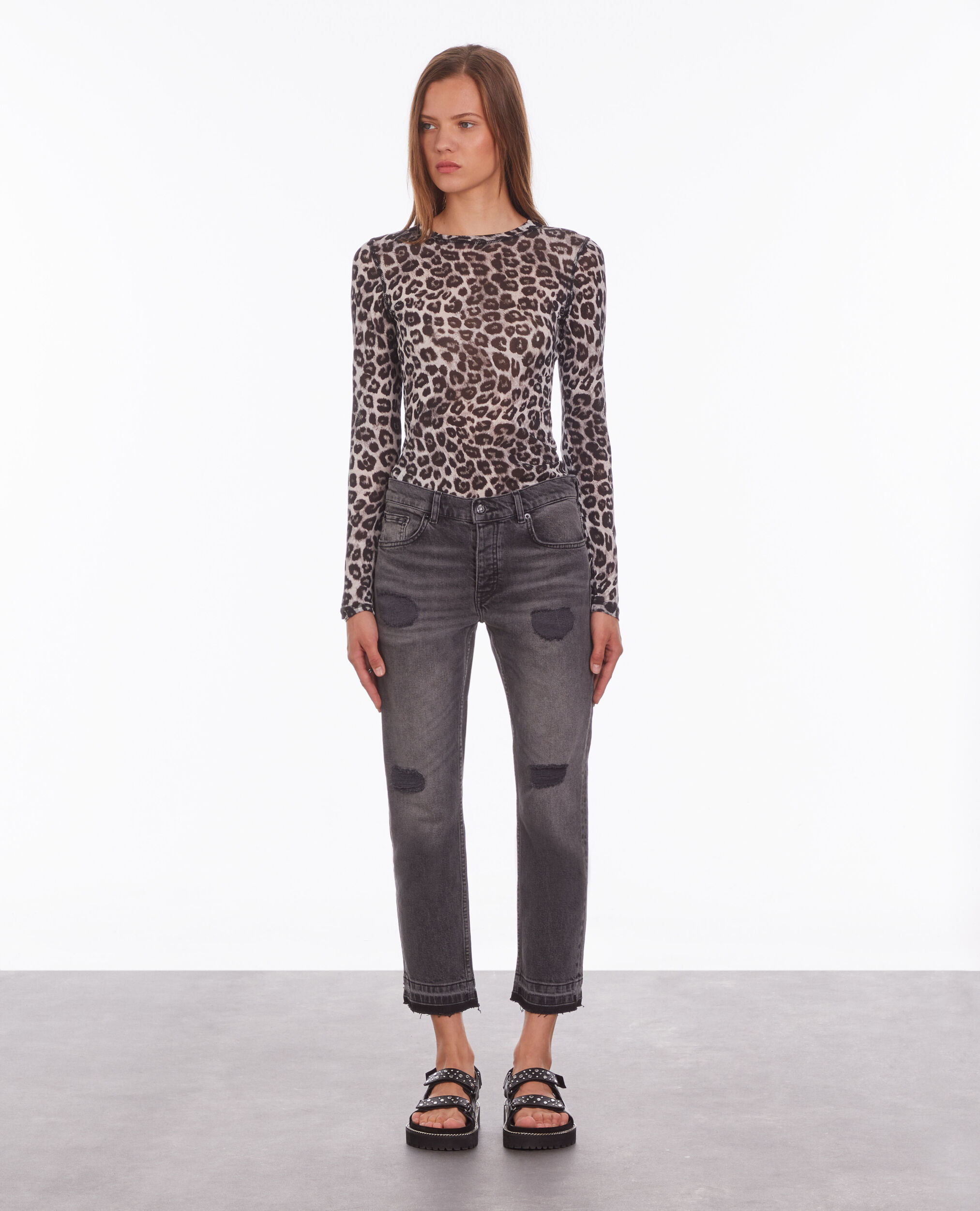 Jean gris droit