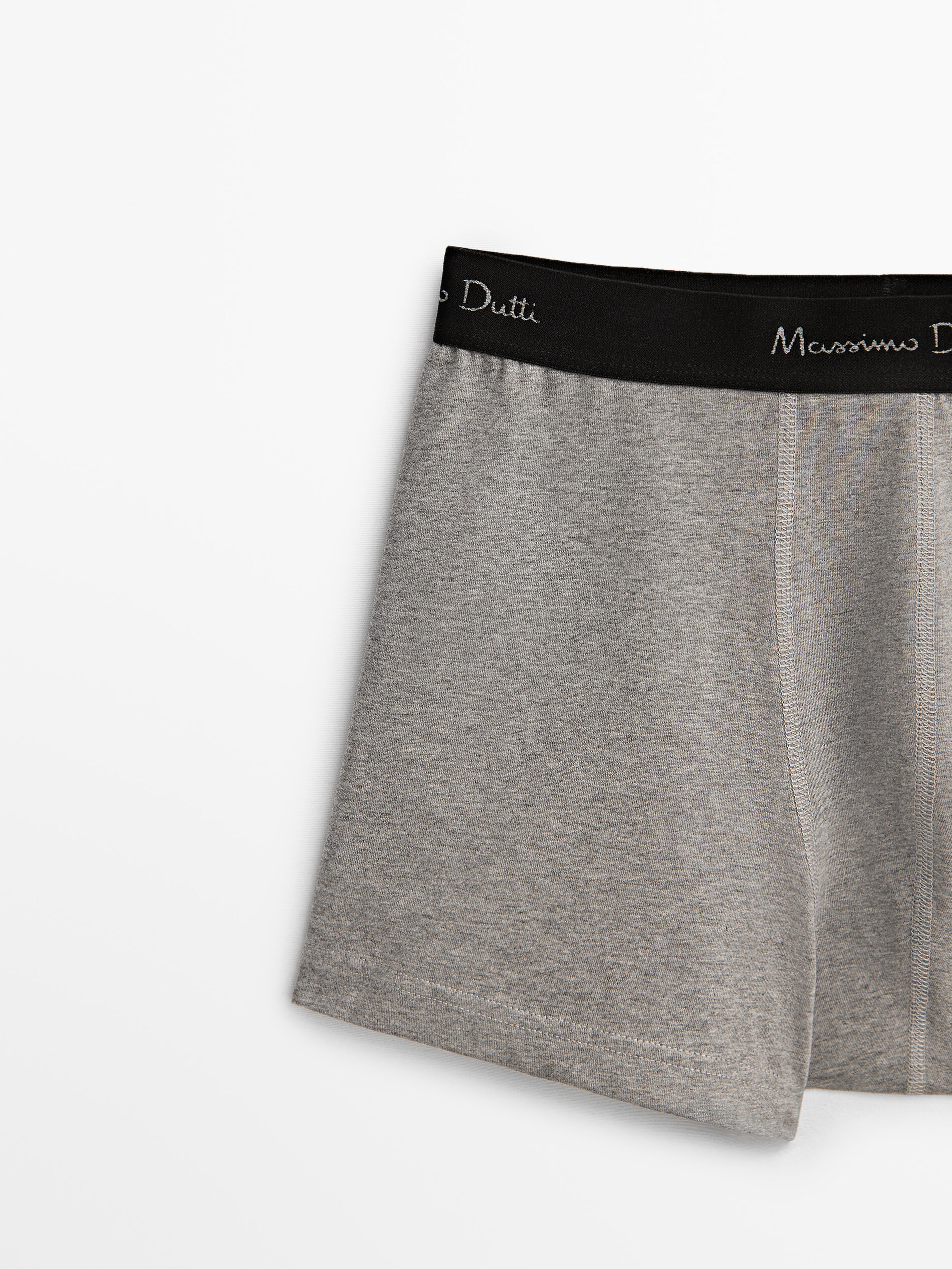 Calção boxer com cinto preto - GRIS PERLA
