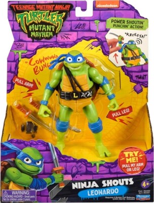 Ninja Turtles Figur - Leonardo Med Lyd - Mutant Mayhem - 14 CM