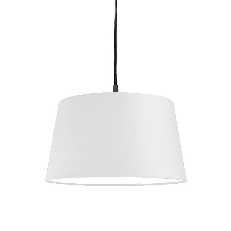 Moderne hanglamp zwart met witte kap 45 cm - Pendel