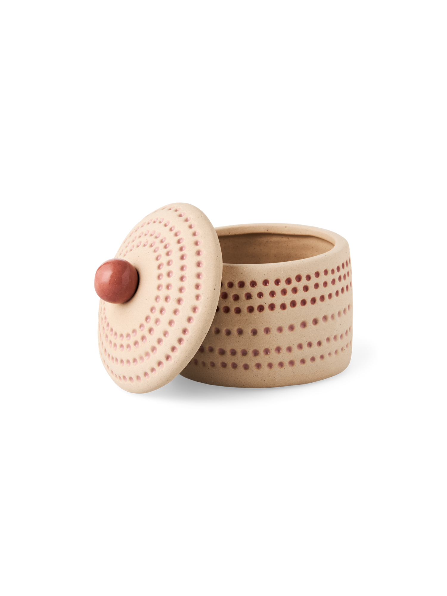 Dekorativ krukke | Stentøj. Ø8,5 x 9 cm. | Terracotta