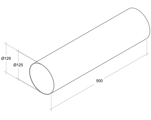 Rotheigner ronde buis, wit, DN 125 mm, lengte 0,50 m