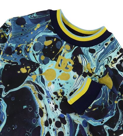 Dolce & Gabbana Sweatshirt - Prächtig - Blauer Marmor