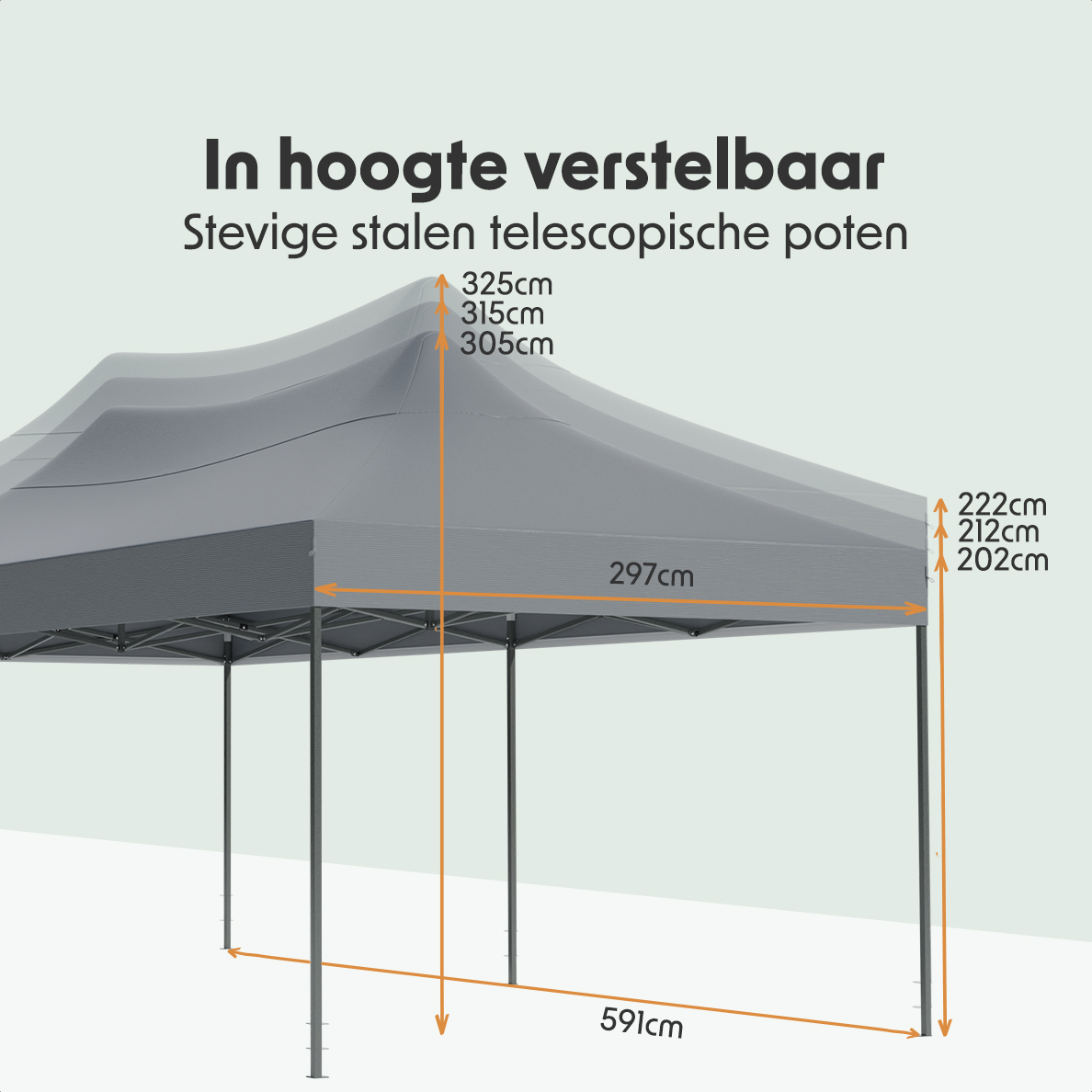 LifeGoods 3x6 m partytent - Dark Grey