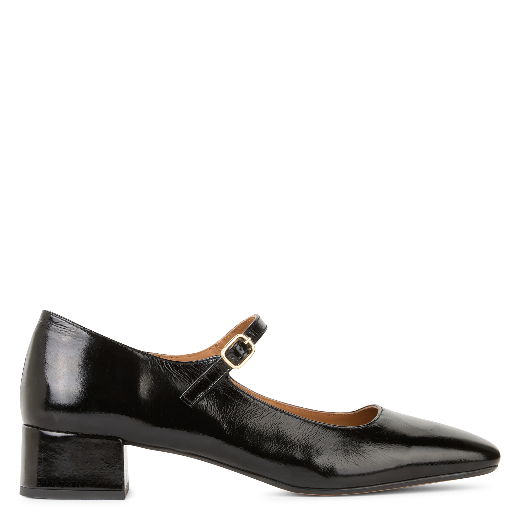 BRENDA - Babies carré vernies en cuir | Noir